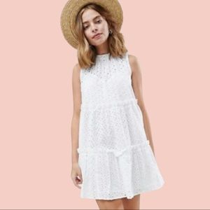 ASOS EYELET LACE TRAPEZE DRESS